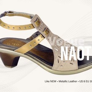 Like NEW NAOT Metallic Leather Summer Sandals US 8 EU39